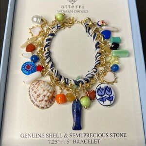 Atterri | Artisan Boho Genuine Shell & Semi Precious Stones Charm Bracelet
